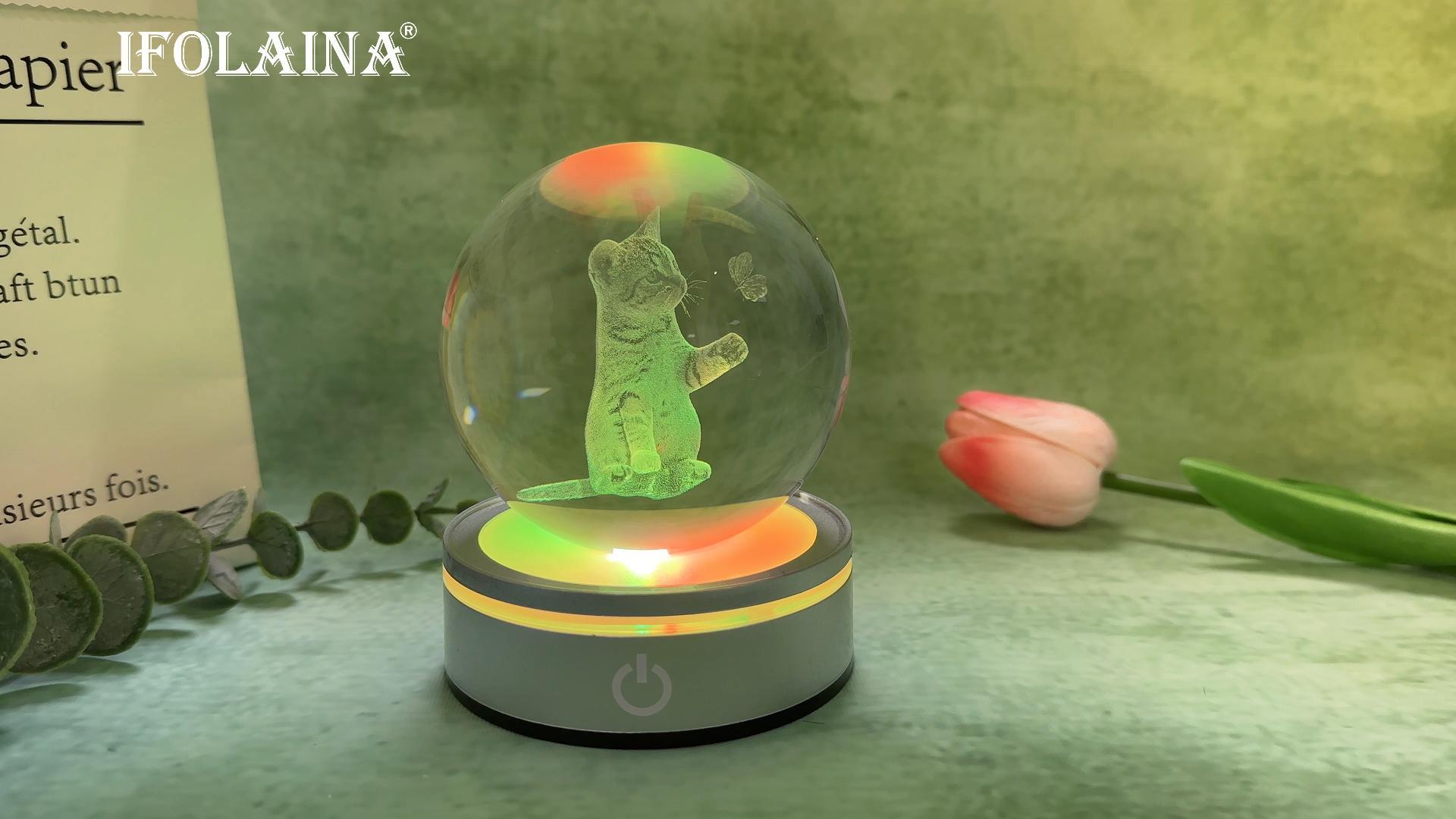 Amazon.co.jp : IFOLAINA 誕生日 プレゼント 3D可愛い猫 クリスタル